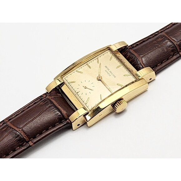 Vintage Patek Philippe 2443 Watch w/ Bold Lugs Circa 1950s 18k Gold 40mm x 26mm - Picture 9 of 16
